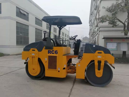 Gegliederter Rahmen, der einzelne Trommel-Rolle 6000kg Mini Road Roller vibriert